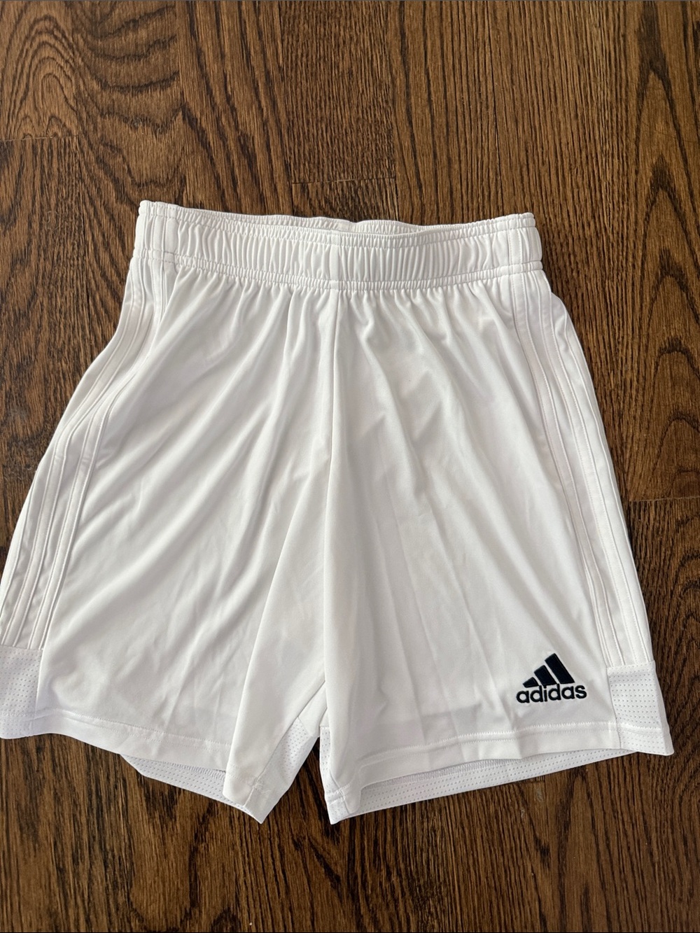 adidas White Men's Athletic Shorts with Black Logo